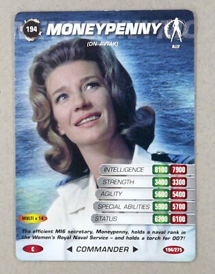 1 x 007 Spionagekarte # 194 Moneypenny - Lois Maxwell