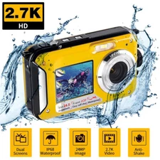 Full HD 2.4MP Dual Screen Selfie Video Recorder for Swimming Underwater DV