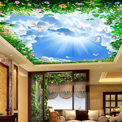 3d Photo Wallpaper Blue Sky White Clouds Vine Ceiling Mural Background Wall Pain - Mural Ceiling Wallpaper Blue Sky 3d Photo Wallpaper Blue Sky White Clouds Vine Ceiling Mural Background Wall Pain - Mural Ceiling Wallpaper Blue Sky