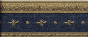 Architectural-Napolonic-Bee-Wallpaper-Border-in-Marine-Blue-Dark-LL081115B
