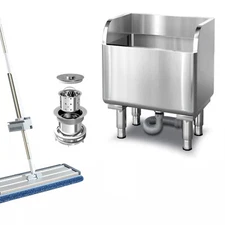 Floor Mop Sink 304 Stainless Steel Basin Standing Slop Sink for Laundry Kitchen