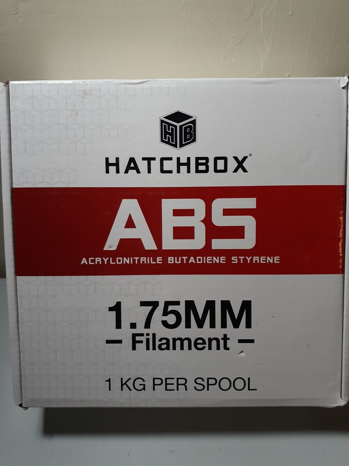 HATCHBOX ABS 1.75 mm 3D Printer Filament in True White, 1kg Spool
