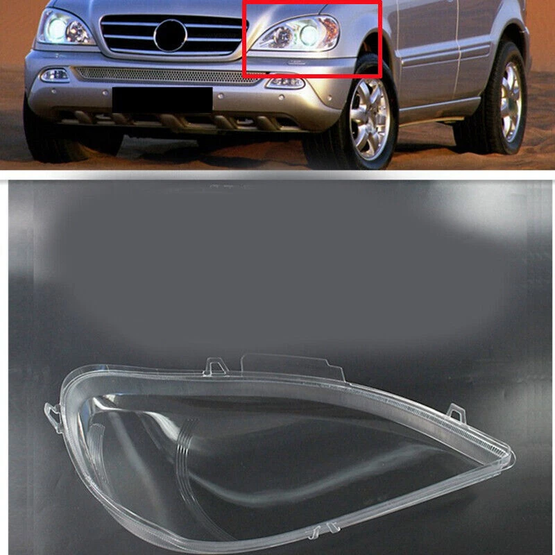 Lente de lámpara cubierta de faro izquierdo para Mercedes-Benz W163 ML320 ML350 2002-2005 Foto 2 de 2