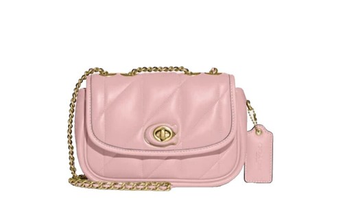 COACH 4414 Madison Leather Top Handle Handbag Turn Lock Gold