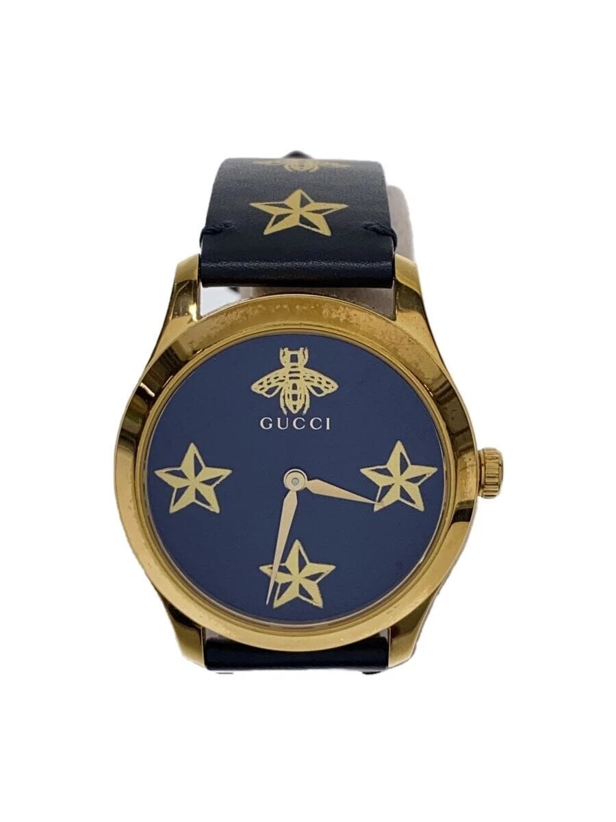 Montre homme Gucci 126,4 G à quartz intemporelle cadran noir ronde 40 mm analogique du Japon