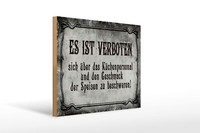 Holzschild Spruch 40X30 Cm Verboten üBer KüChenpersonal Deko Schild