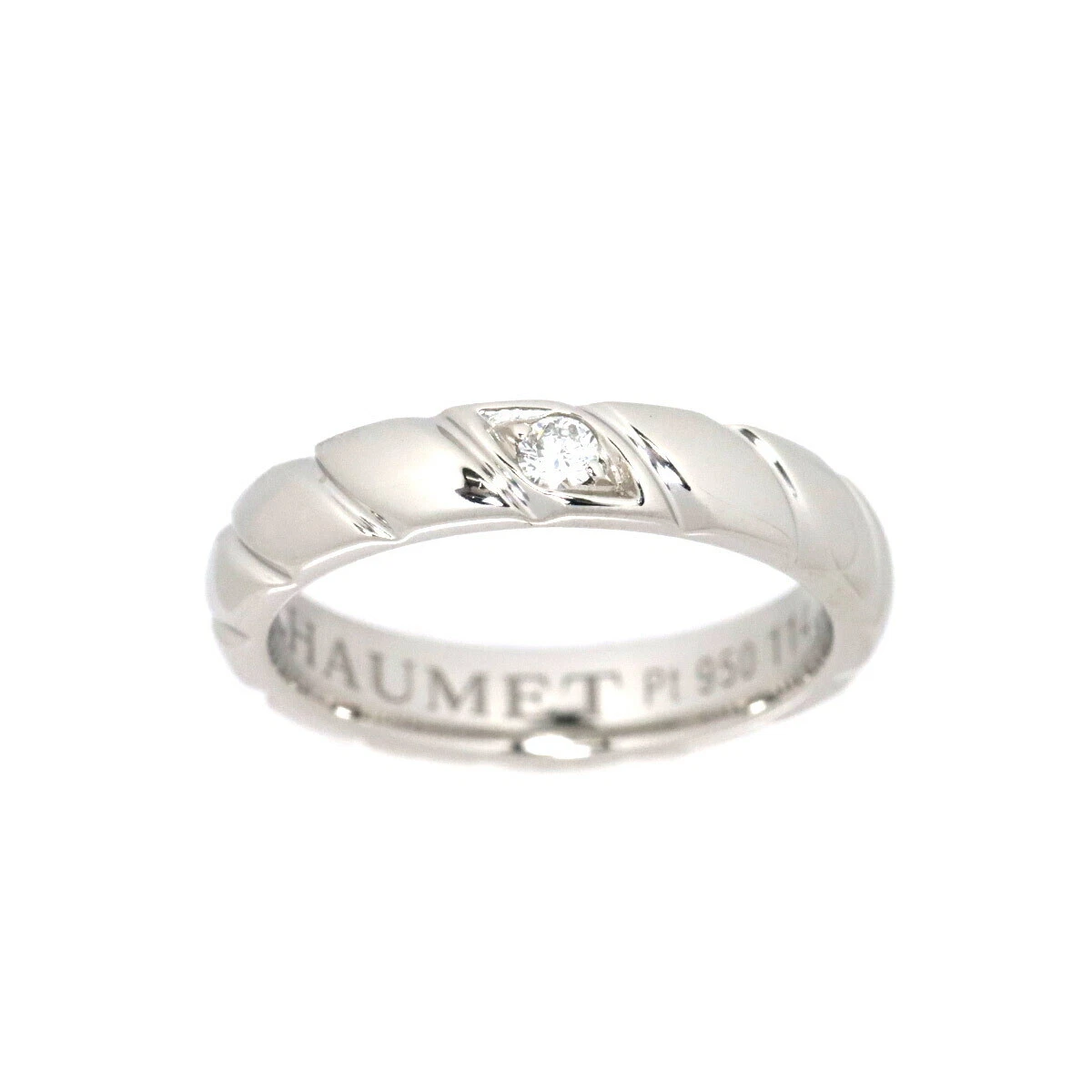 CHAUMET Torsade Diamond 1P Ring Pt Platinum size4.75-5(US