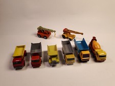 Matchbox Konvolut-LKWs, 8 Kipper und Kräne-70er Jahre,gut erhalten-reduziert