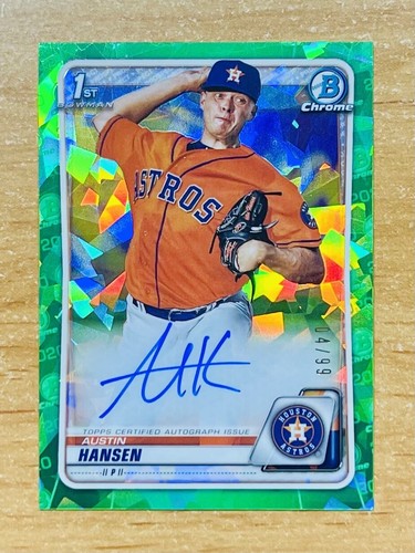 Austin Hansen 2020 Bowman Chrome - Prospect Autographs #CPA-AH Green Atomic /99