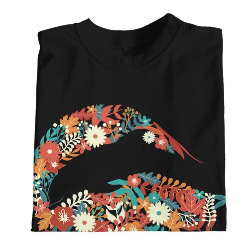 Camiseta para mujer 1Tee holgada zorro flores tropicales - Imagen 4 de 5