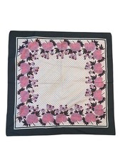 The Specialty House Scarf Vintage Floral Brown Pink Italy Multicolor 26  X 27  