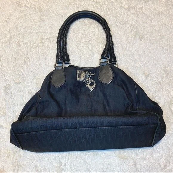Sac à main femme CD Christian Dior noir authentique monogramme charme sacoche
