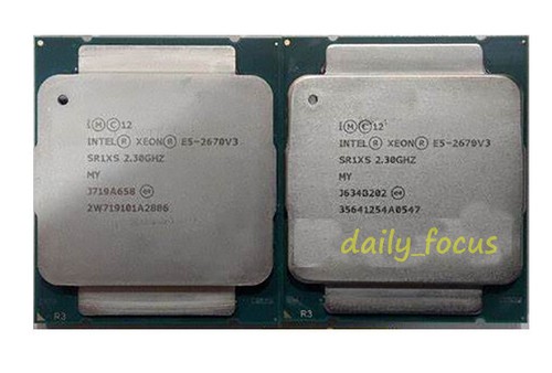 Matching pair Intel Xeon E5-2670V3 2.3GHz 12-Core SR1XS LGA 2011-3 CPU Processor - Picture 2 of 3