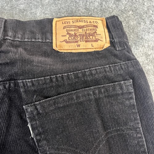 Vintage Levi's Corduroy Jeans Womens 27 32 * Black Slim Straight 827 1759 - Picture 10 of 11