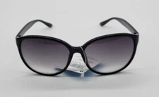 FGX FOSTER GRANT BRAND BLACK ROUND OVERSIZED WOMENS SUNGLASSES 100% UVA & UVB