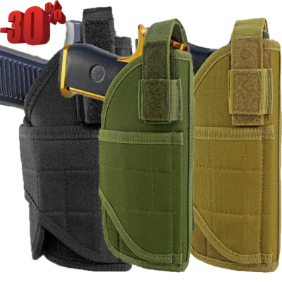 Tactical Molle OWB Belt Holster Right Hand Pistol Fits Gun with Light or Laser