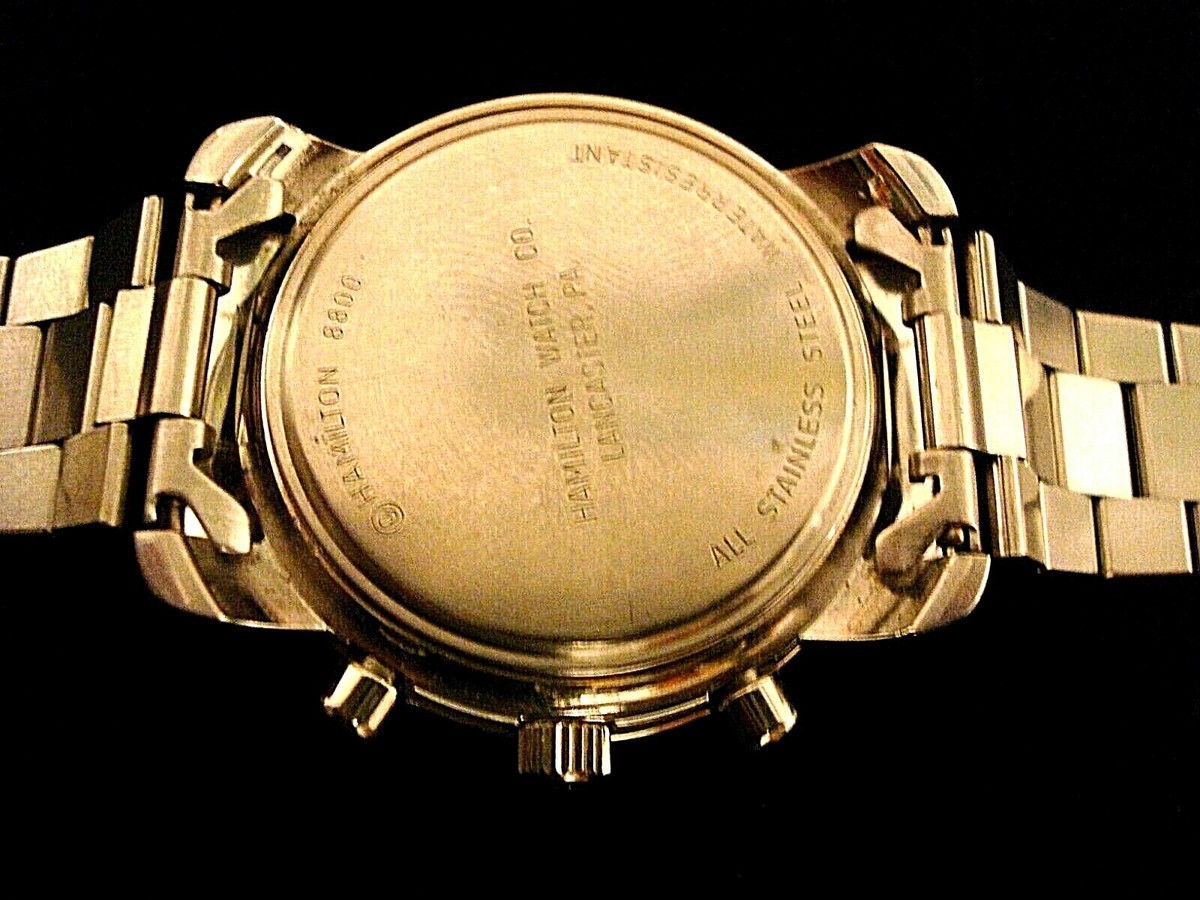 Men's Vintage HAMILTON 8800 QUARTZ TACHYMETER CHRONOGRAPH. BLACK