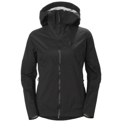 HELLY HANSEN WOMEN'S ODIN 3D AIR SHELL WATERPROOF BREATHABLE JACKET MEDIUM BLACK