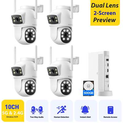 4MP FUNK WLAN WIFI IP NETZWERK CAMERA Outdoor AUßEN ÜBERWACHUNGSKAMERA NVR Set