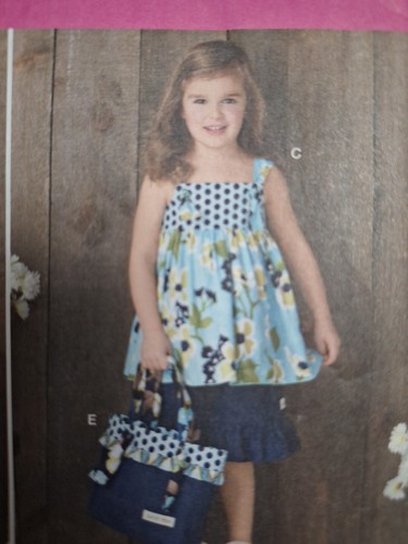 Dress Top Capri Pants Bag Summer Girls 3-8 Simplicity 2171 Sewing Pattern - Picture 4 of 9
