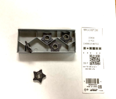 ISCAR PENTA 24-19-BSPT FULL PROF. THREAD INSERTS-5 CUT EDGES FOR BSPT 19 THREADS