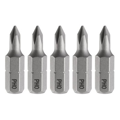 5pcs PH0 Magnetic Phillips Screwdriver Bit 1/4'' Hex Shank 25mm Length S2 Steel