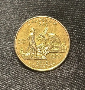 California State Quarter Coin Design Gold Tone Lapel Pin Tie Tack Pinback