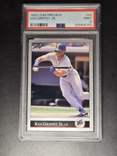 1992 Leaf Preview Ken Griffey Jr #24 PSA 9 MINT HOF NICE CARD!!!