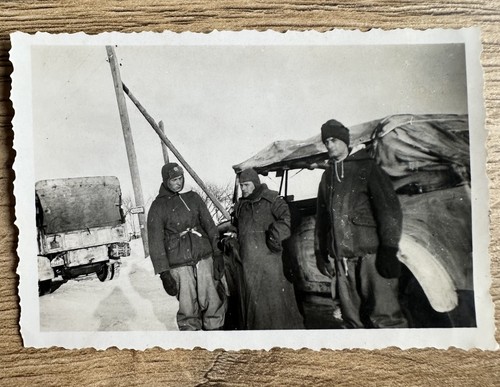Ost Front Foto Feldzug Soldaten Wehrmacht MG Wintertarn Camouflage Fahrzeug 2.WK