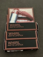 Mac Cosmetics 3 New Matte Lipstick Mini WHIRL 0.06 oz- Boxed