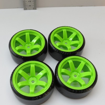 4 Stück Reifen Treibreifen Räder 12 mm Sechskant für 1:10 RC On Road Rennwagen