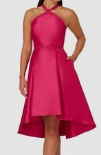 Adrianna Papell Women's Pink High -Low Mikado Sleeveless Dress Size 6