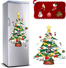 9 Pieces Christmas Tree Snowman Refrigerator Magnets Decorations Set Xmas Magnet