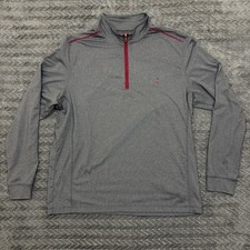 Johnnie-O Top Quarter Zip Performance Pullover Top Grey Men XL Lightweight