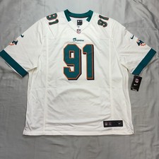 Nike Miami Dolphins Cameron Wake Jersey Mens 2XL White NFL On-Field 2013 NWT