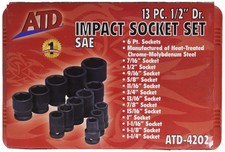 Advanced Tool Design Model ATD-4202 13 Piece 6 Point Standard SAE Impact Socket
