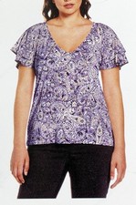 Women's Soft Cotton Blend T-Shirt V-Neck Short Sleeve relaxed Fitted 2XL NWT