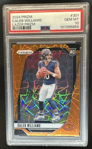 2024 Prizm Caleb Williams RC Lazer Rookie #301 Bears PSA 10