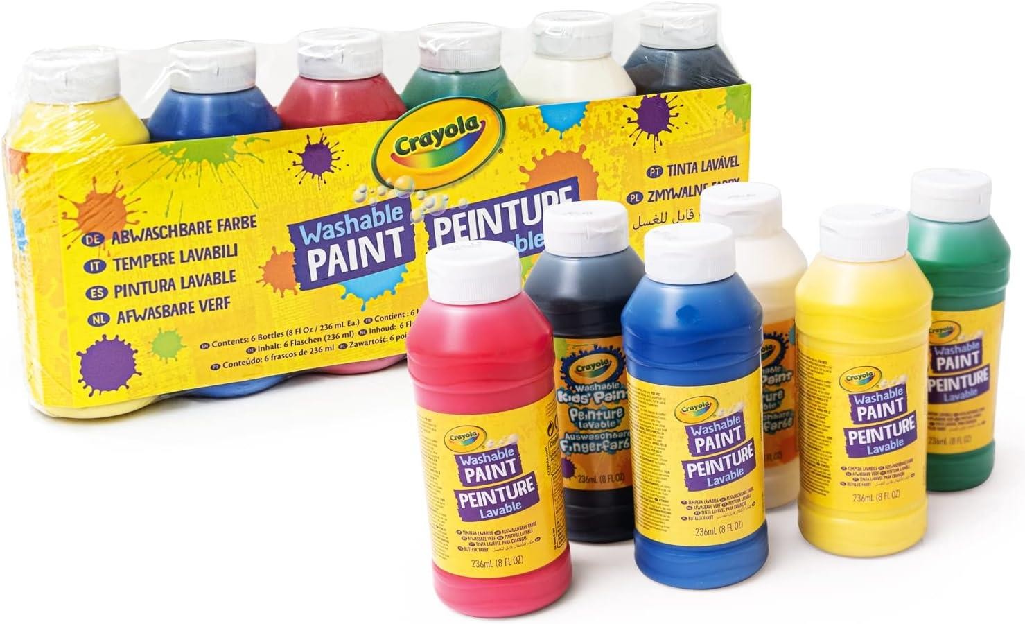 Crayola - 6 x 250ml Bottles of Washable Paint