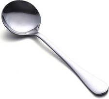 Soup Spoons 8-Piece Premium Stainless Steel Spoons round Spoons, Heavy-Weight