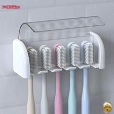 1pc Wall-Mounted Toothbrush Holder - No Drilling, Bathroom Organizer - NEW