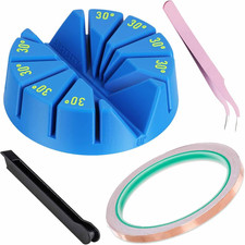 Multi-Angle Stained Glass Soldering Jig with Copper Tape Tweezer