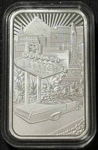 1 Oz .999 Silver Pit Bullion Las Vegas NV The Poured Corner Silver Art Bar W/COA