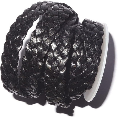 12Mm 5 Ply Flat Braided Leather String Bolo Cord, Lace for Jewelry Making, Brace