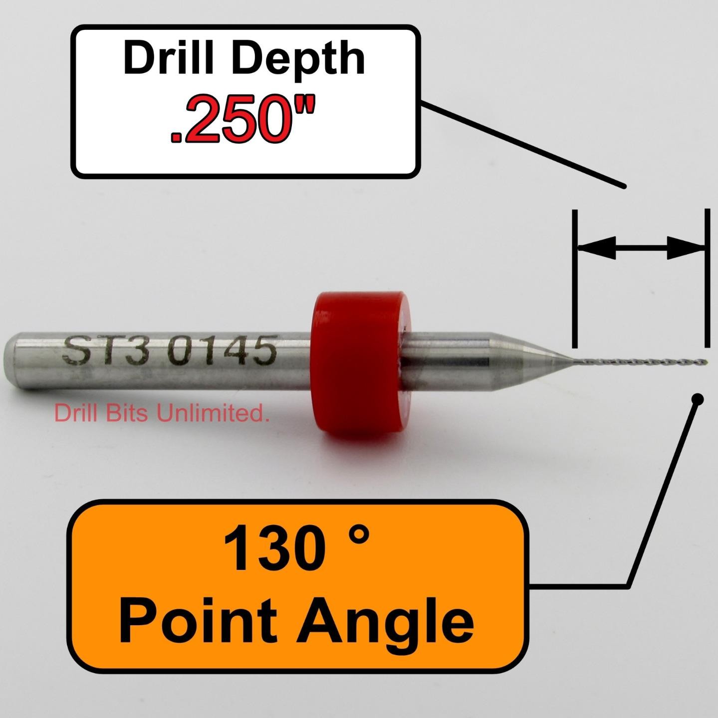 Set of 50 #79 .0145 Diameter Solid Carbide Drill Bits  - 1/8" Shanks
