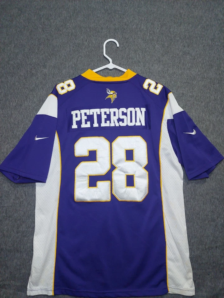 Camiseta Nike Minnesota Vikings Adrian Peterson para hombre talla L púrpura en el campo NFL 28 Foto 4 de 4