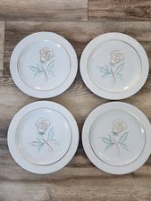 Easterling Spencerian Rose Salad Plates | Set of 4 | 8.25" diameter | Beautiful