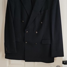 Marks & Spencer Navy Wool Twill Double-Breasted Jacket 42R