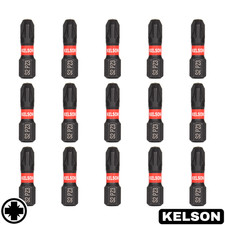 15 x PZ3 25mm 1" Short Impact Screwdriver Bits Pozi 3 Magnetic 1/4" KELSON