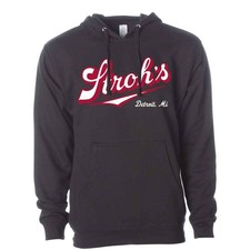 Mens Stroh's Script Logo Hoodie Black - FINAL SALE
